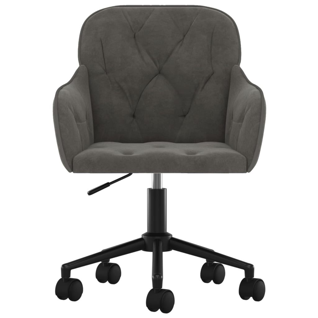 vidaXL Swivel Office Chair Dark Gray Velvet