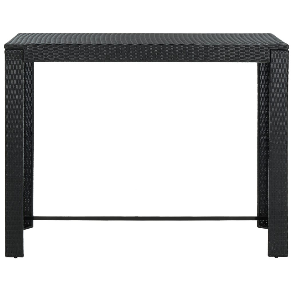 vidaXL Patio Bar Table Black 55.3"x23.8"x43.5" Poly Rattan