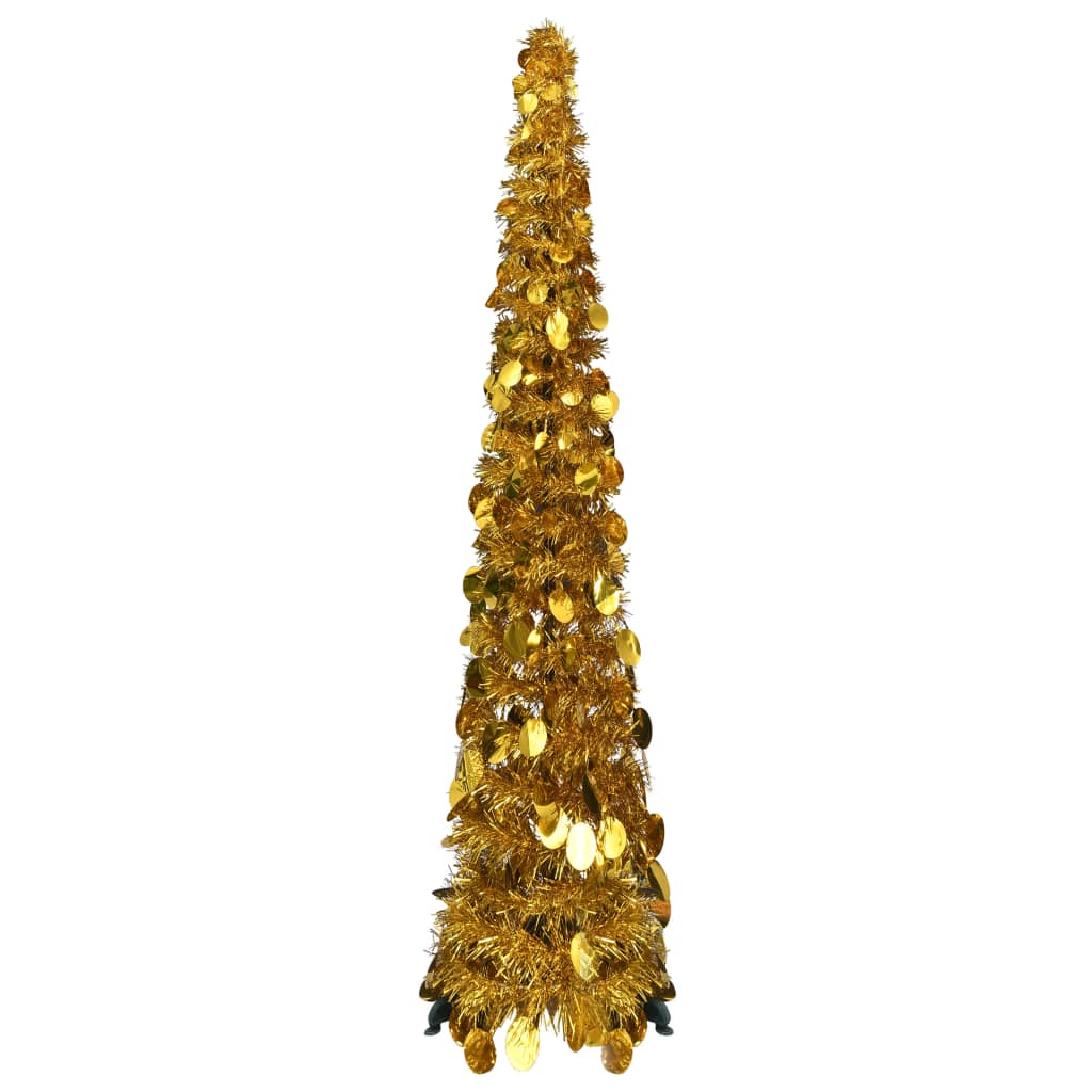 vidaXL Pop-up Artificial Christmas Tree Gold 4 ft PET