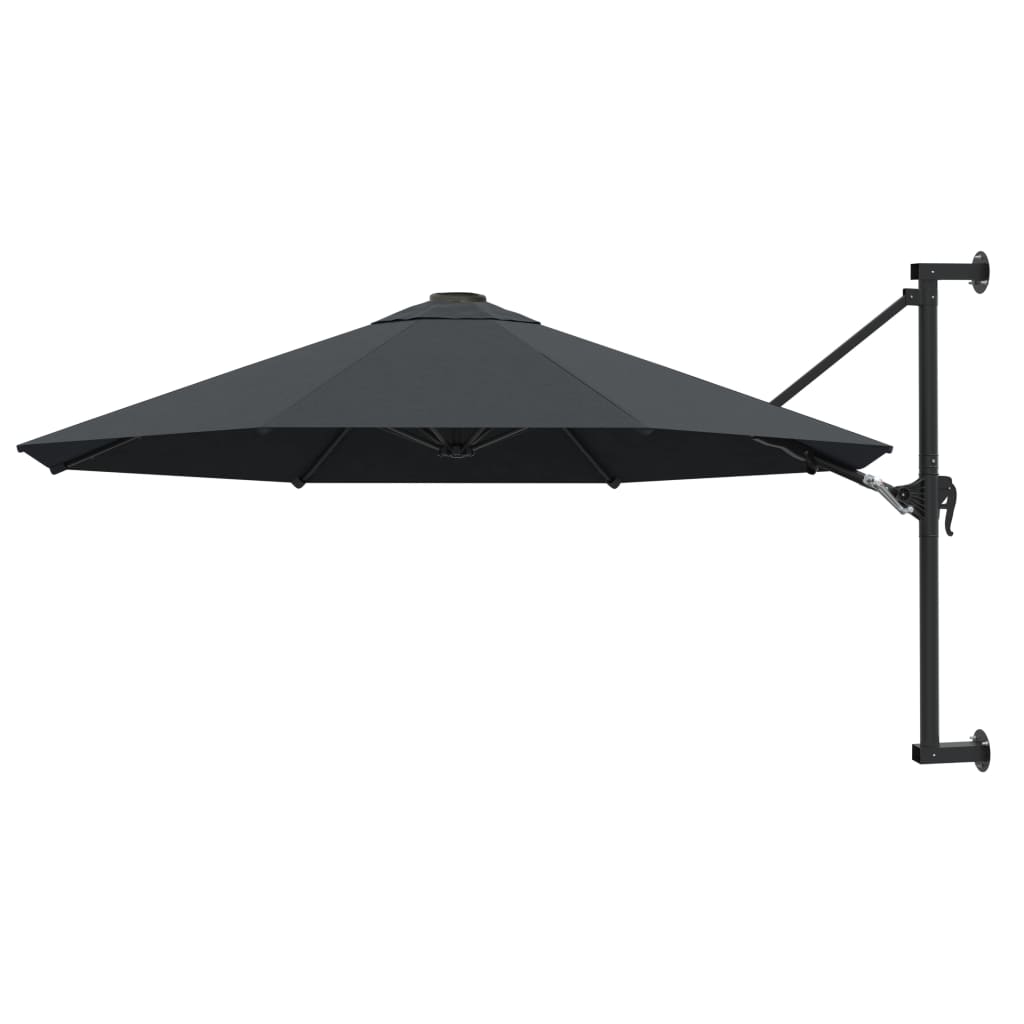 vidaXL Wall-Mounted Parasol with Metal Pole 118.1" Anthracite