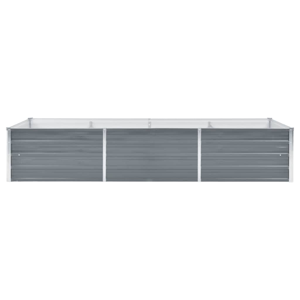 vidaXL Garden Raised Bed Galvanized Steel 94.5"x31.5"x17.7" Gray