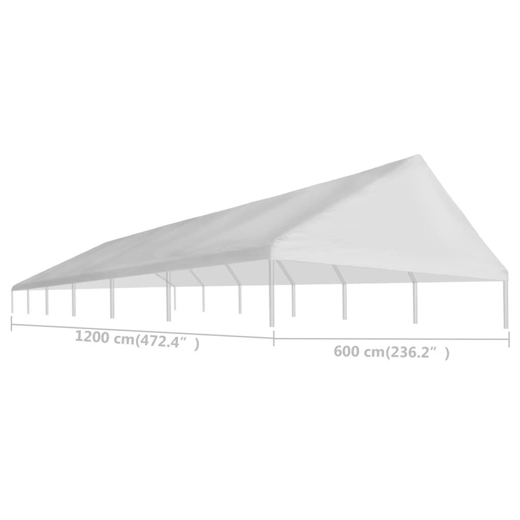 vidaXL Party Tent Roof 19.7'x39.4' White