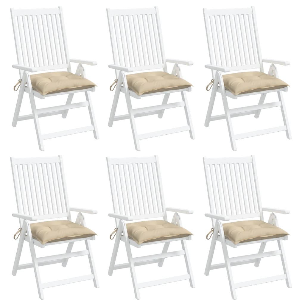 vidaXL Chair Cushions 6 pcs Beige 15.7"x15.7"x2.8" Oxford Fabric