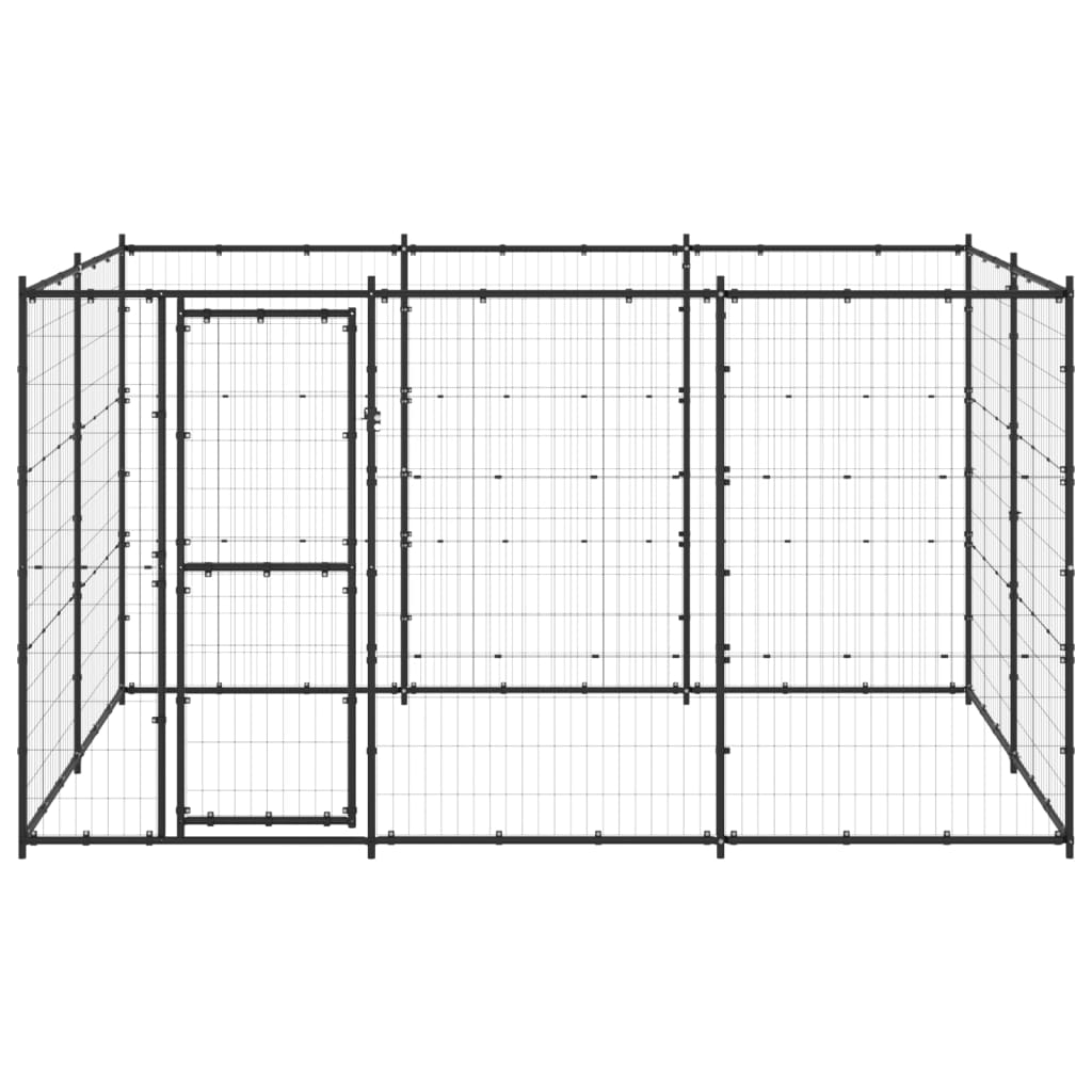 vidaXL Outdoor Dog Kennel Steel 78.1 ft²