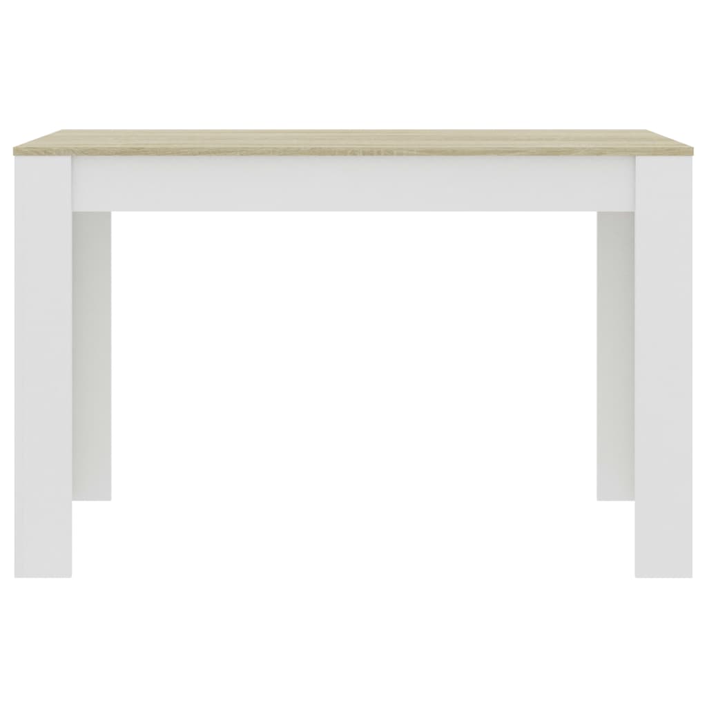 vidaXL Dining Table White and Sonoma Oak 47.2"x23.6"x29.9" Engineered Wood