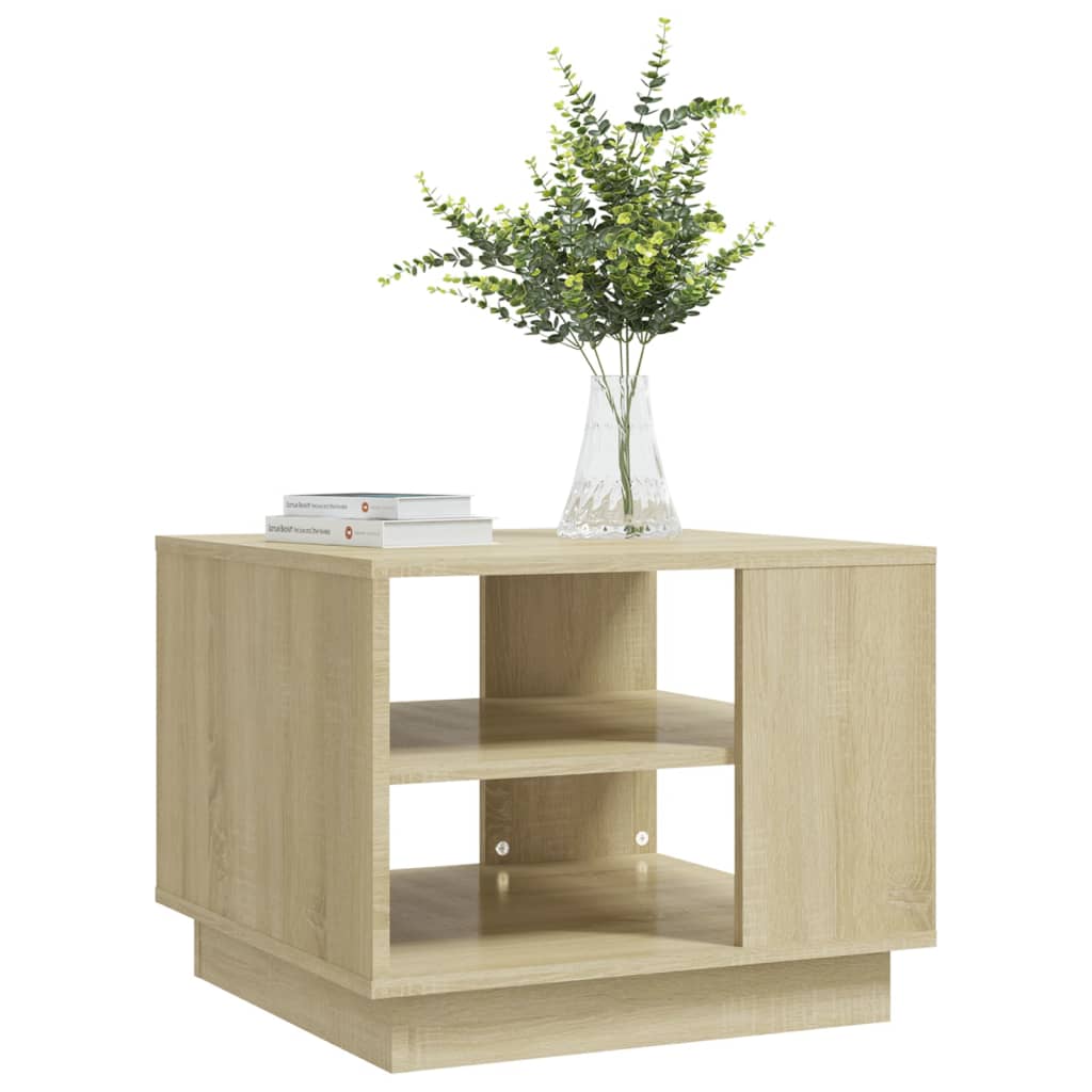 vidaXL Coffee Table Sonoma Oak 21.7"x21.7"x16.9" Engineered Wood