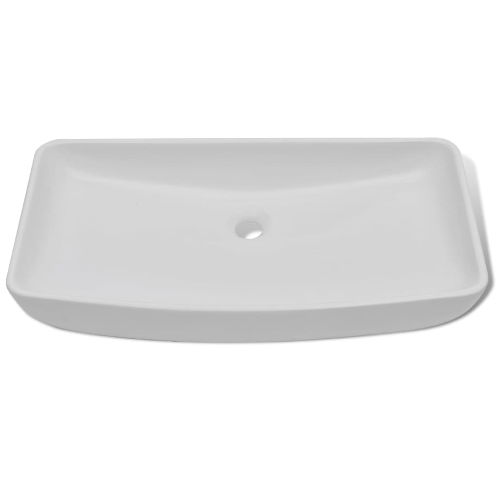 vidaXL Luxury Ceramic Basin Rectangular 28"x15" White