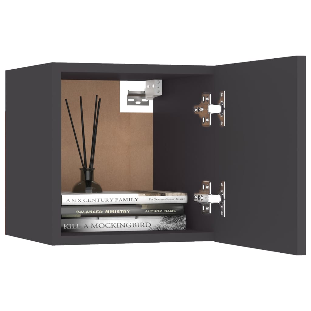 vidaXL Bedside Cabinet Gray 12"x11.8"x11.8" Engineered Wood