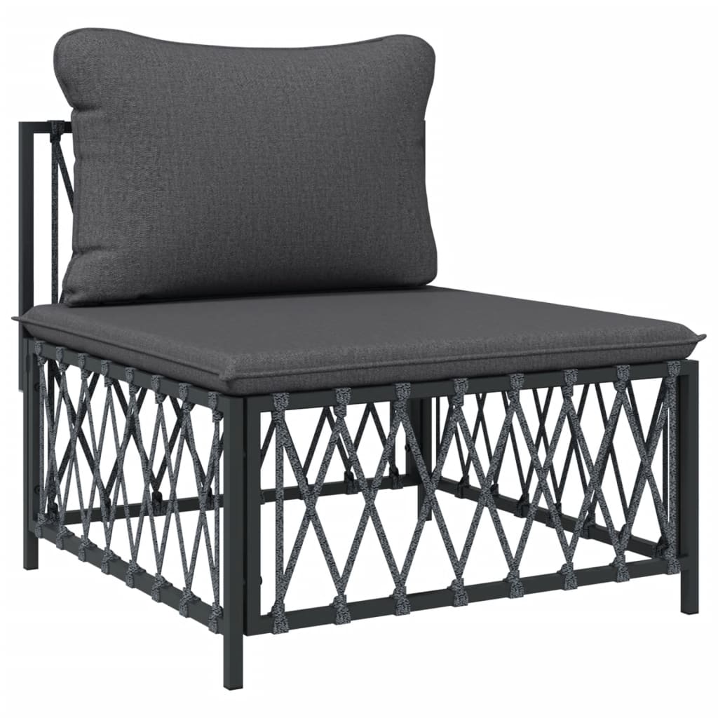 vidaXL 9 Piece Patio Lounge Set with Cushions Anthracite Steel