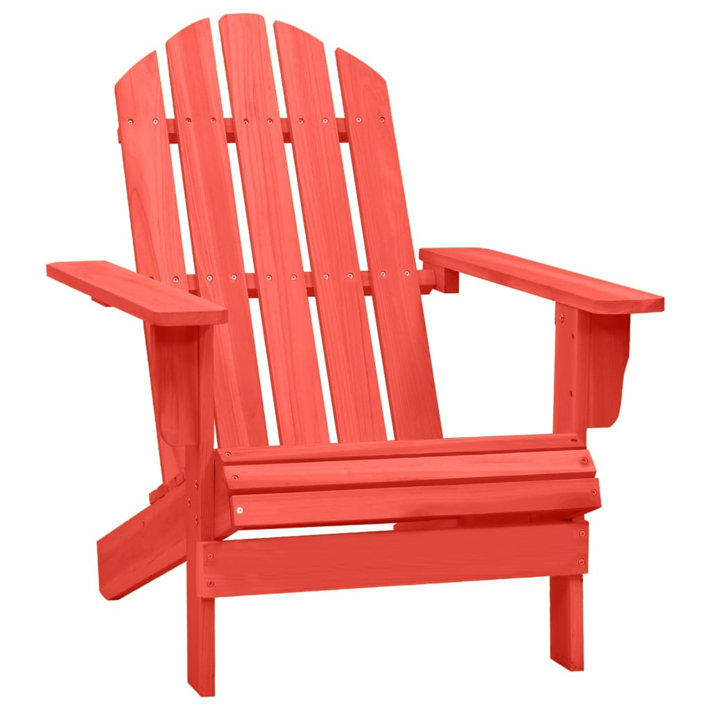 vidaXL Patio Adirondack Chair Solid Fir Wood Red