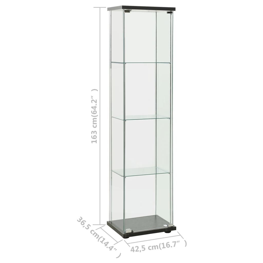 vidaXL Storage Cabinet Tempered Glass Black