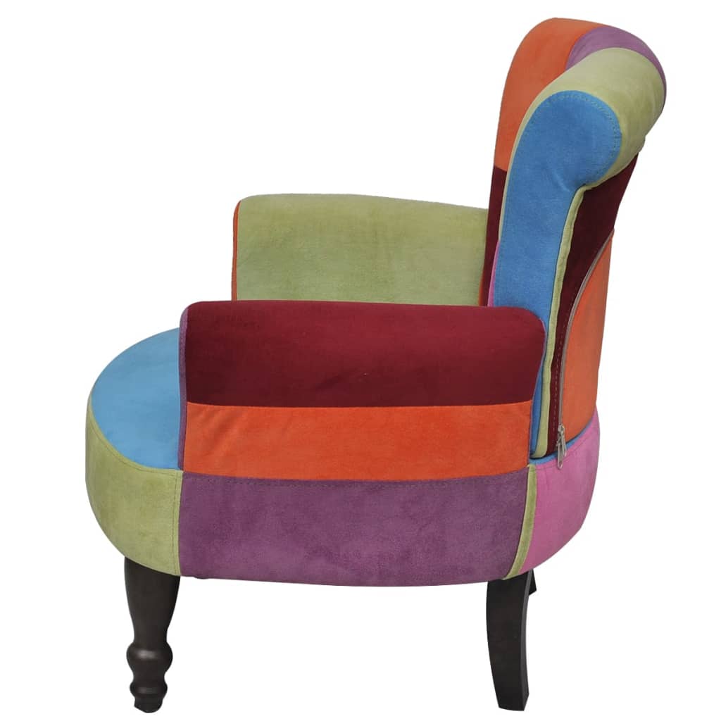 2 Patchwork French Style Chair with Armrests