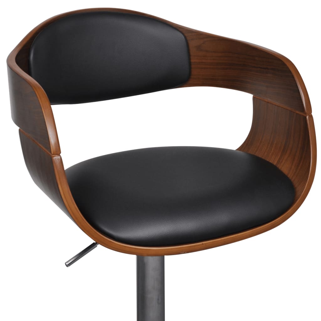 vidaXL Bar Stool Bent Wood and Faux Leather