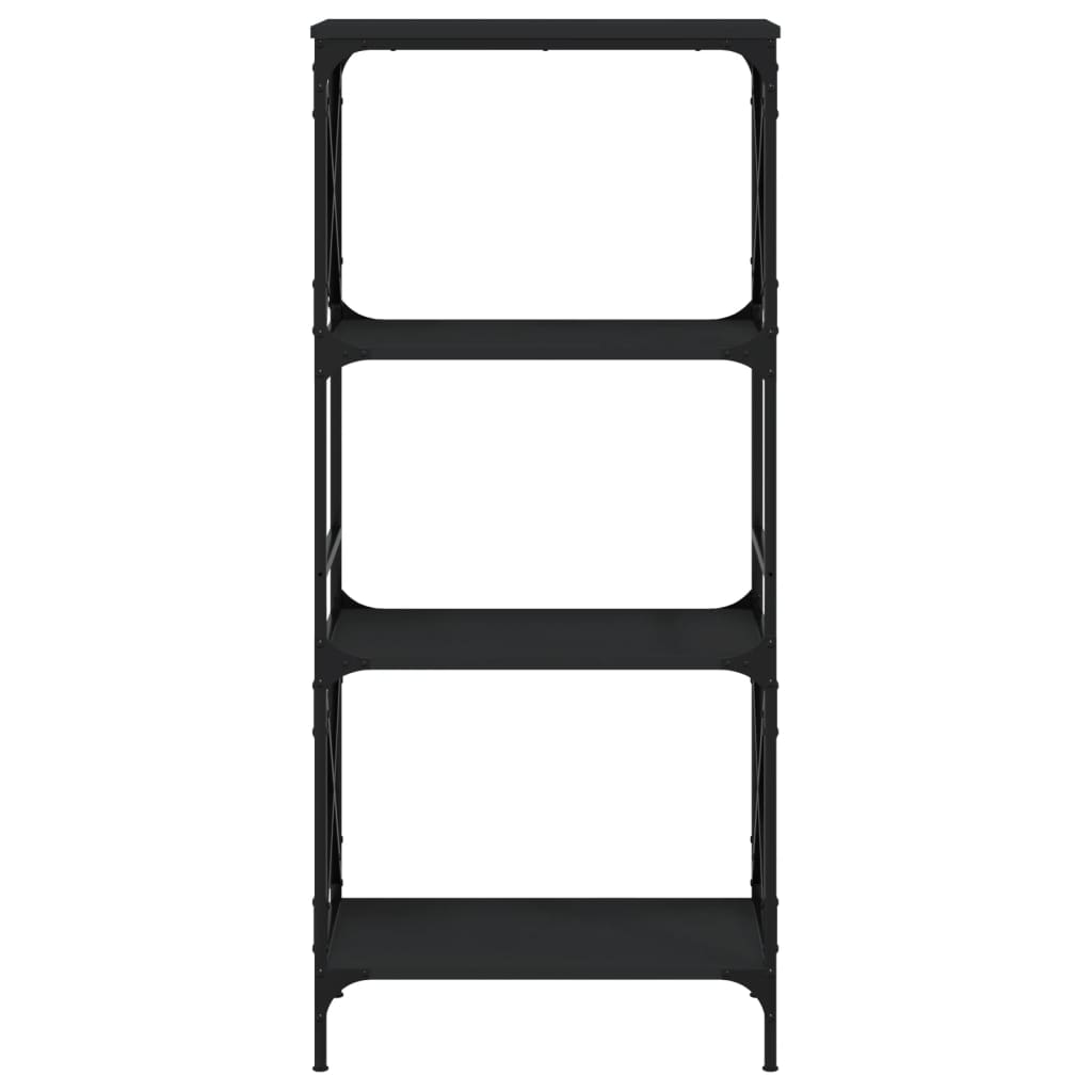 vidaXL Bookcase 4-Tier Black 23.2"x13.8"x52" Engineered Wood