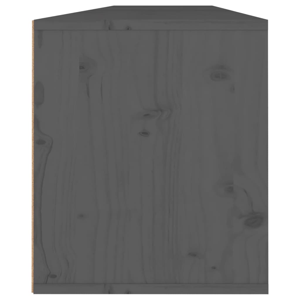 vidaXL Wall Cabinets 2 pcs Gray 31.5"x11.8"x13.8" Solid Wood Pine
