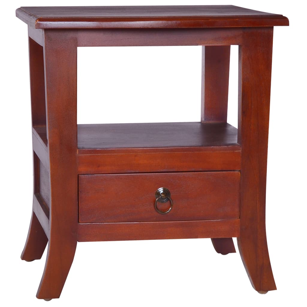vidaXL Bedside Cabinet Classical Brown Solid Mahogany Wood